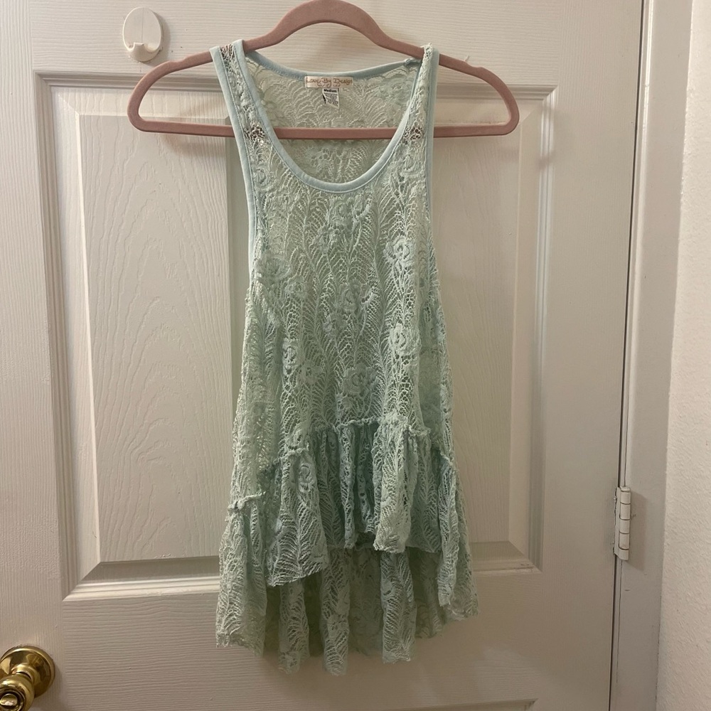 ❌SOLD❌Love By Design Light Green Lace Top
